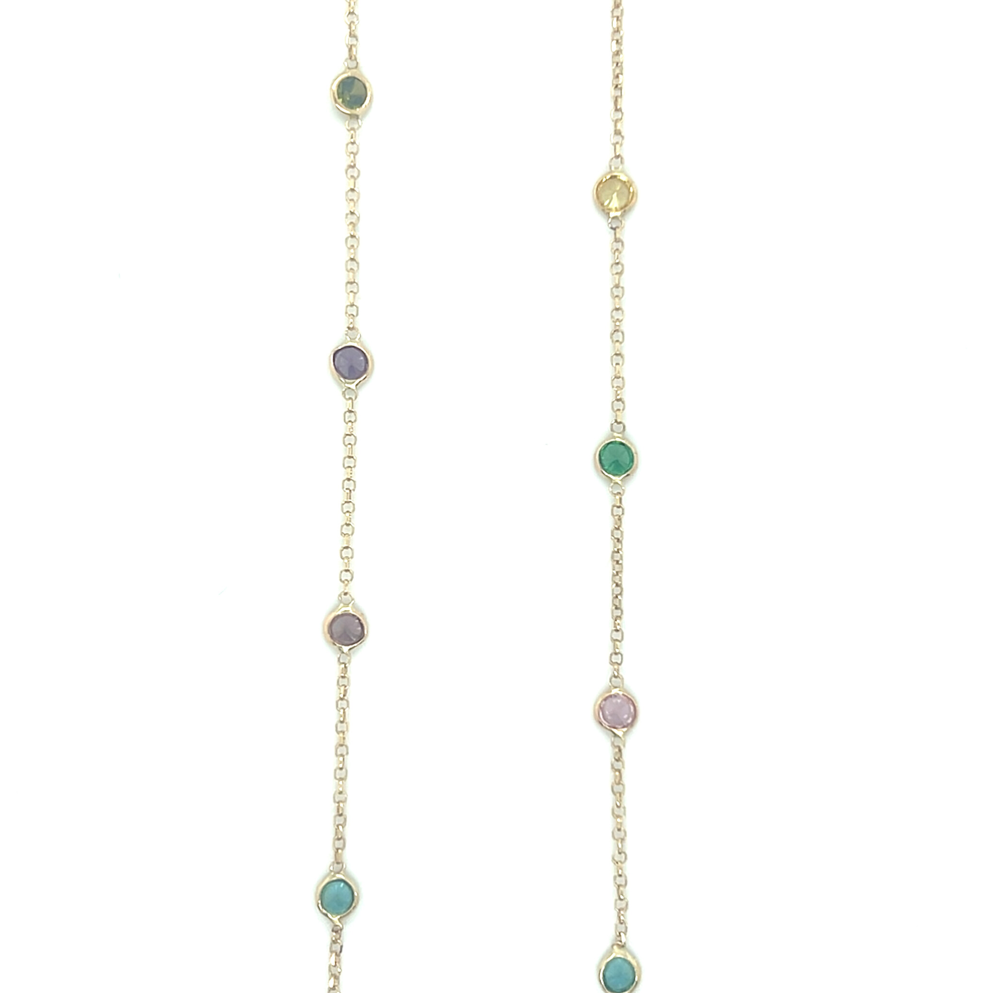 Ketting met gekleurde zirkonia steentjes-1