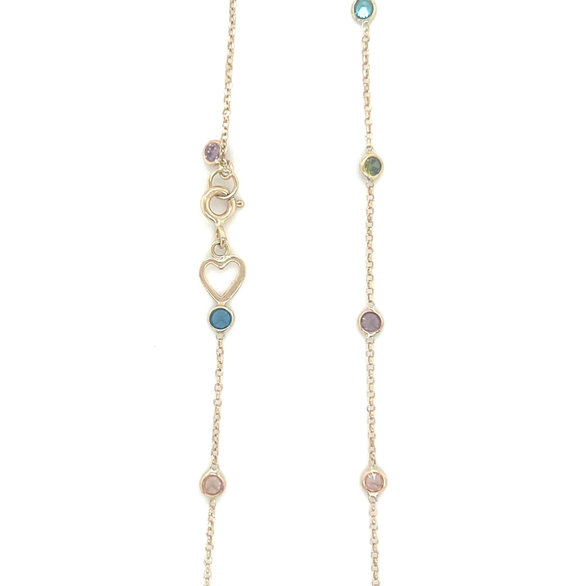 Ketting met gekleurde zirkonia steentjes-2