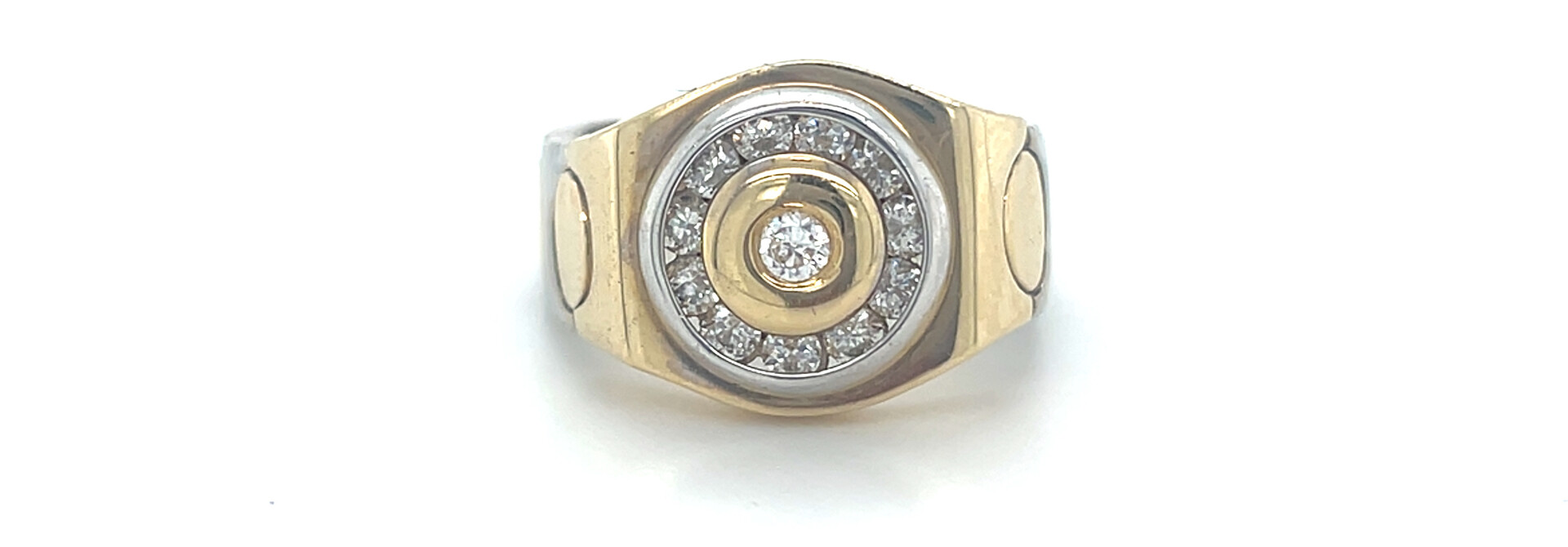 Ring flexibel bicolor met zirkonia stenen