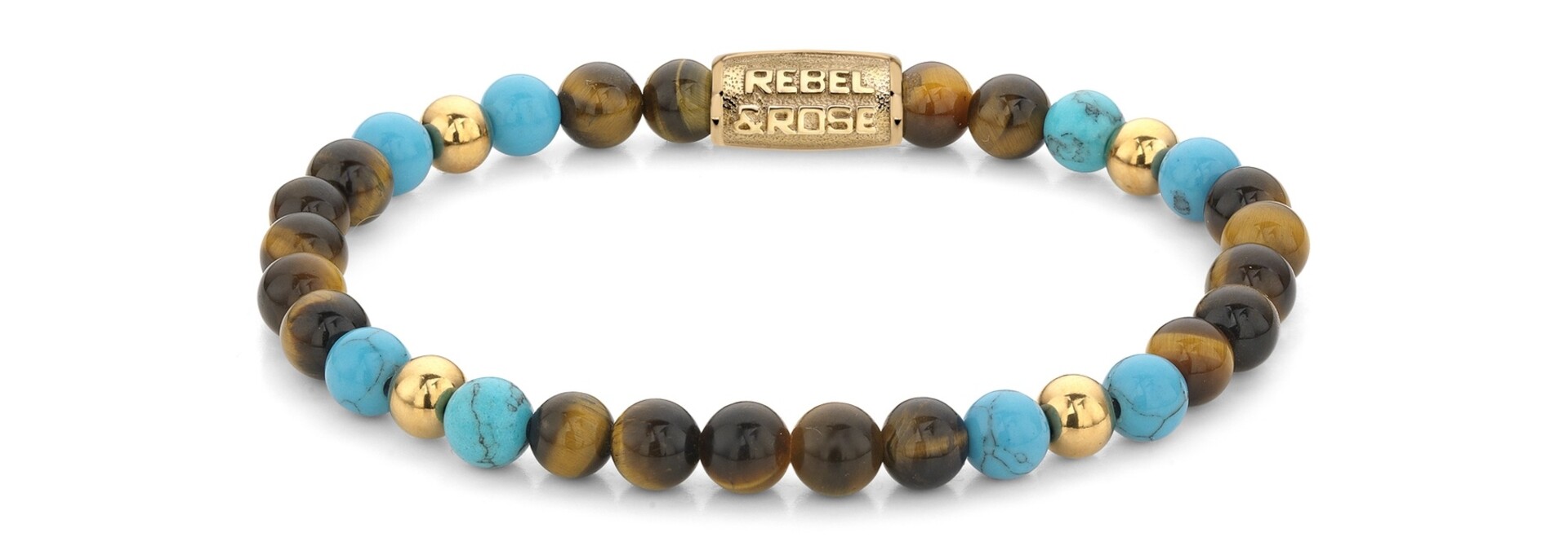Mix Tiger Turquoise gold-coloured - 6mm S