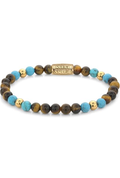 Mix Tiger Turquoise gold-coloured - 6mm S