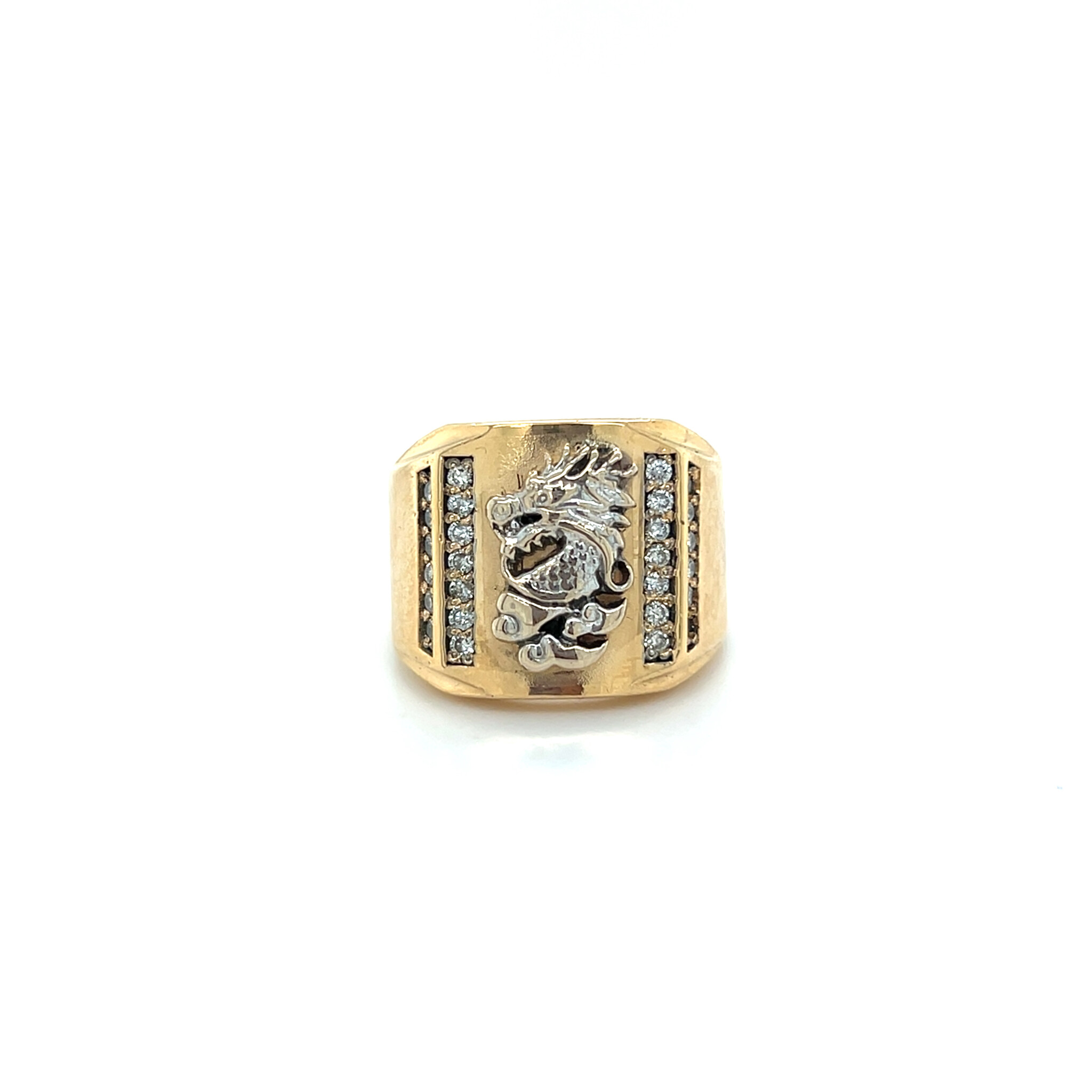 Ring met witgouden draak en 26x0.01crt diamant-1