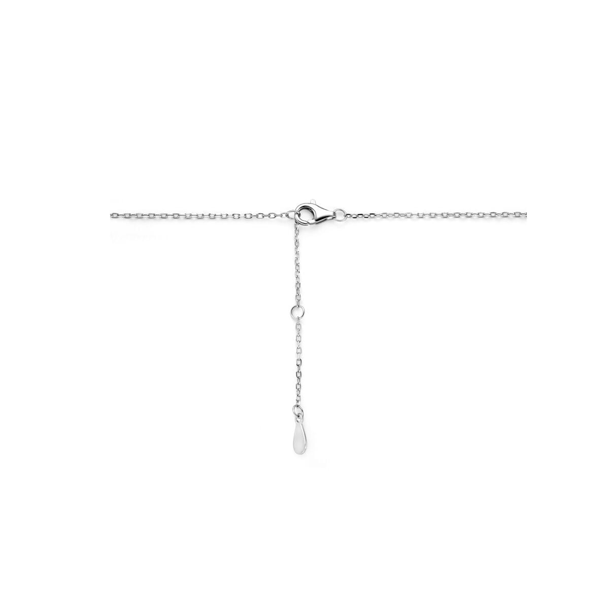 Ketting ankerschakel 2x rondjes met zirkonia-3