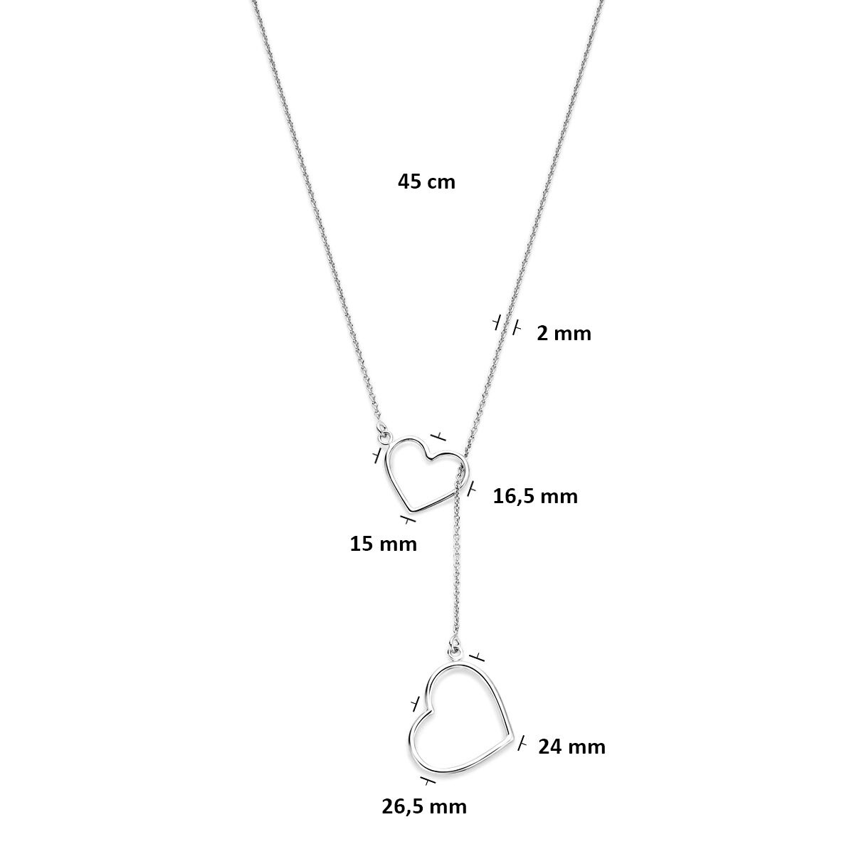 Ketting jasseron schakel met 2x hart als Y- ketting-3
