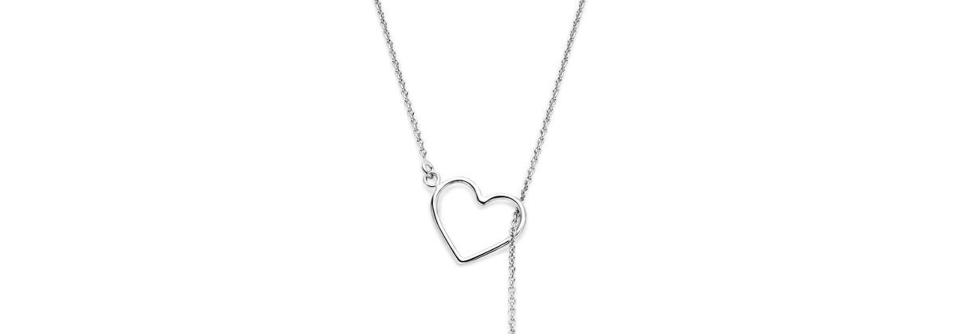 Ketting jasseron schakel met 2x hart als Y- ketting