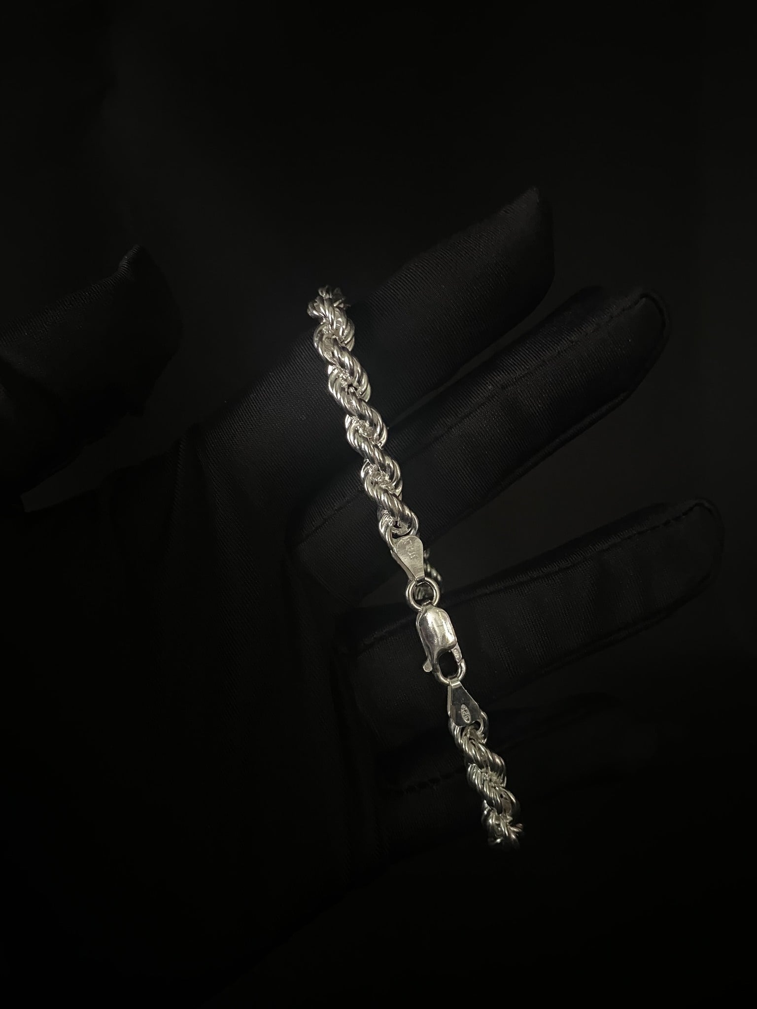 Rope armband zilver 4 mm-5