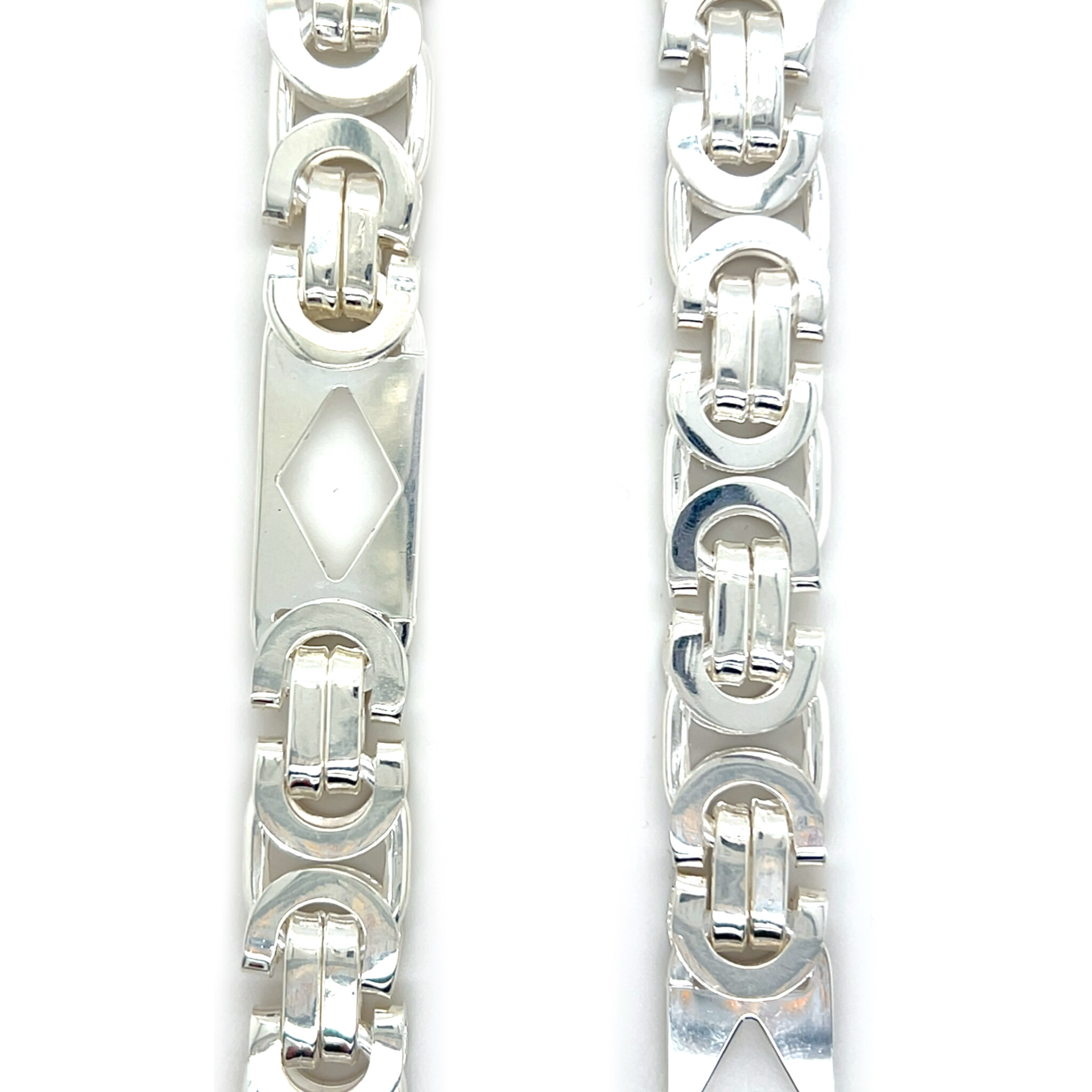 Ketting platte koning schakel met plat stuk ruitcut-1