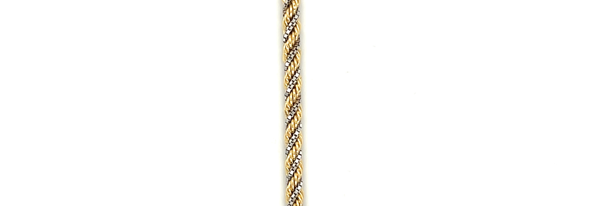 Armband rope met witgouden blockchain erdoor gedraaid