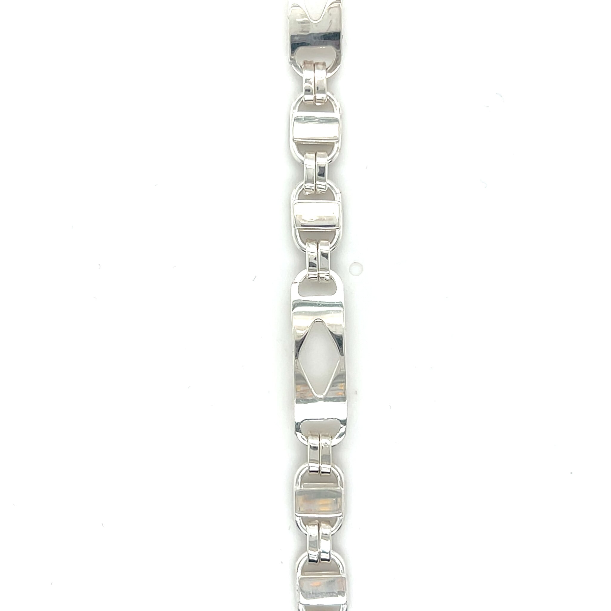 Armband Kingsleyschakel met ruitje clean zilver-1