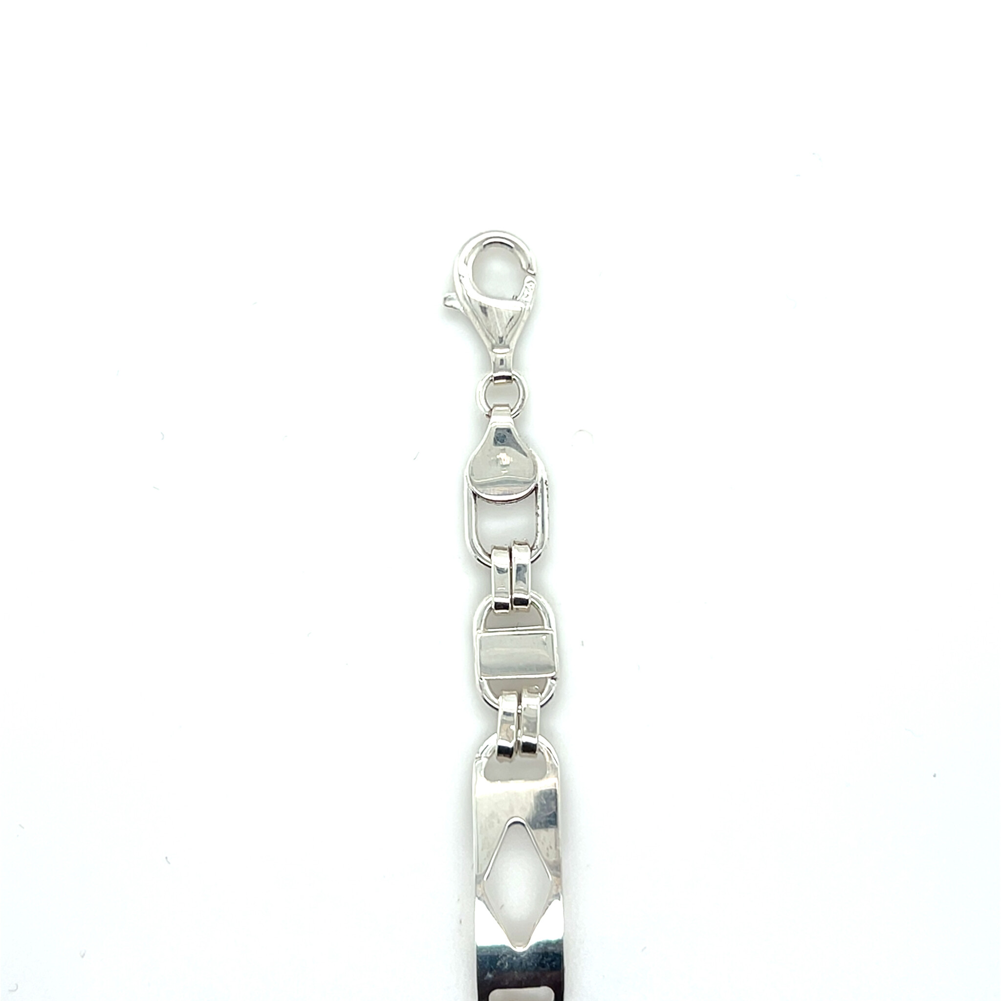Armband Kingsleyschakel met ruitje clean zilver-2