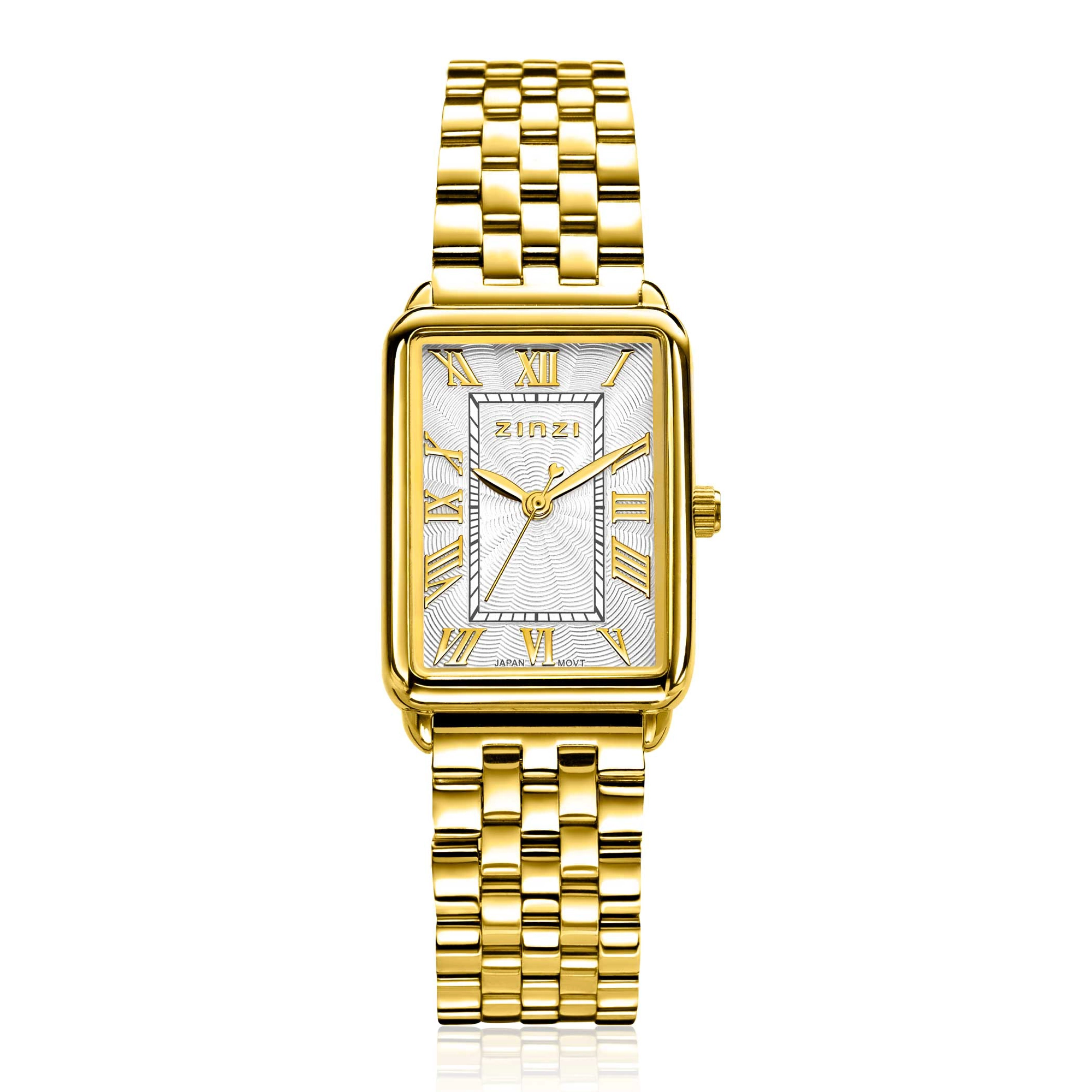 ZINZI Elegance horloge 28mm witte wijzerplaataat gg.stalen band-1