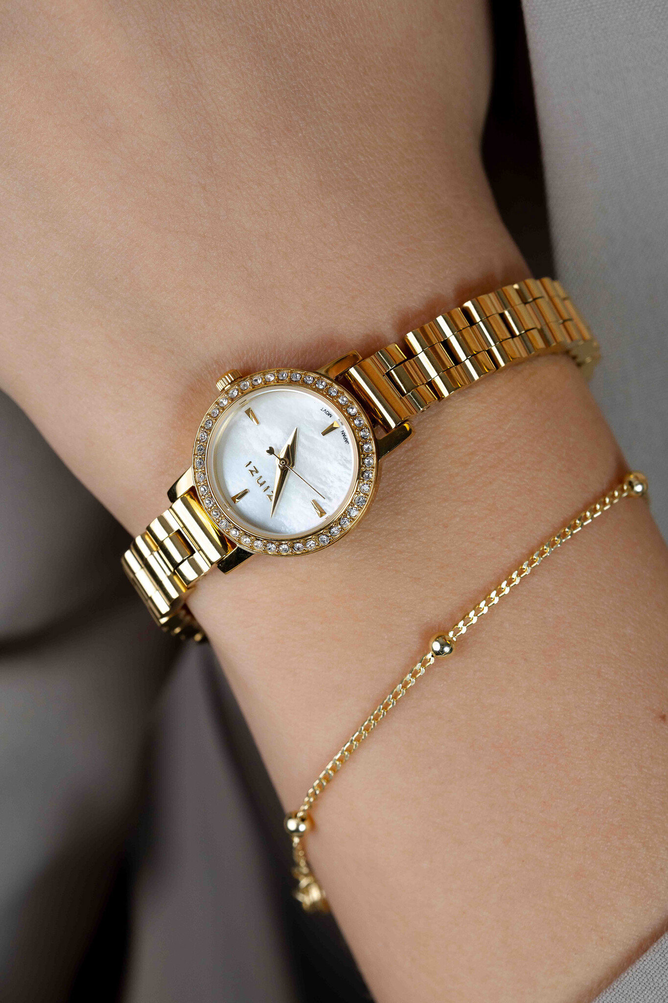 ZINZI Etoile horloge 20mm parelmoerplaat zirkonia stalen band-2