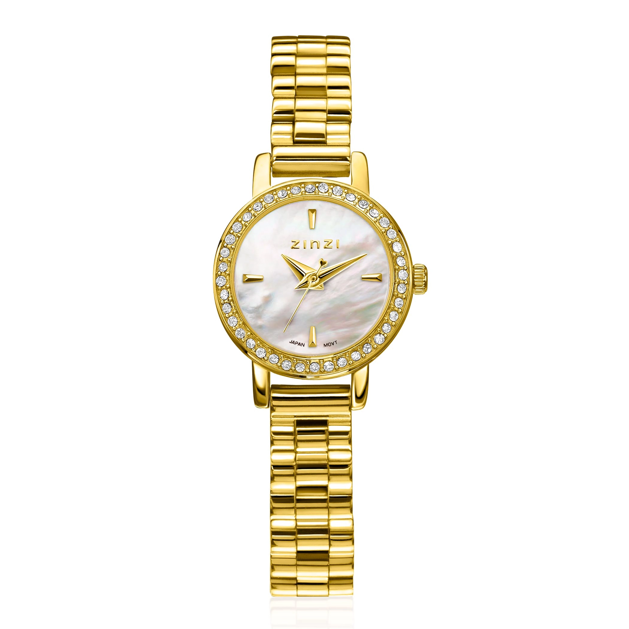 ZINZI Etoile horloge 20mm parelmoerplaat zirkonia stalen band-1
