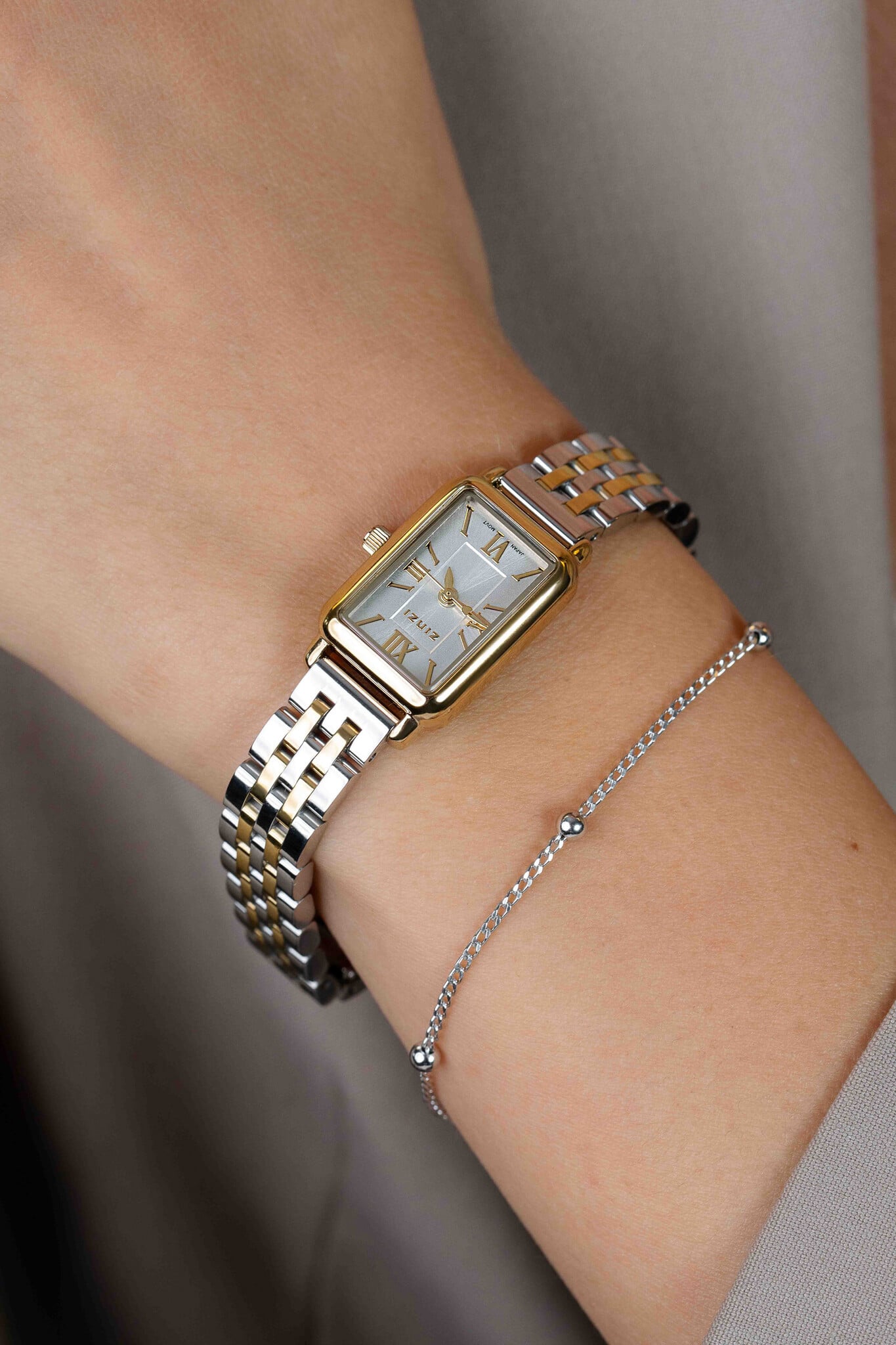 ZINZI horloge 22 mm zilverkl.wijzerplaat bicolor stln.band-2
