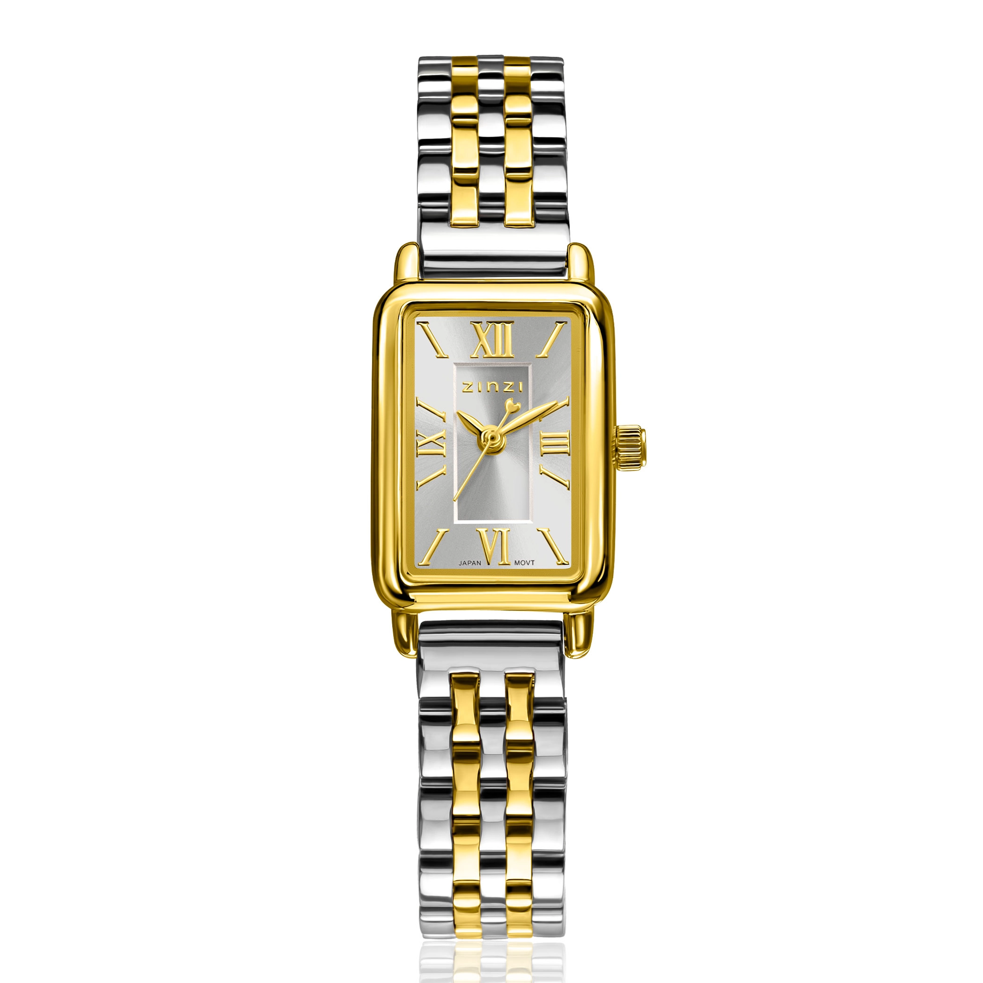 ZINZI horloge 22 mm zilverkl.wijzerplaat bicolor stln.band-1