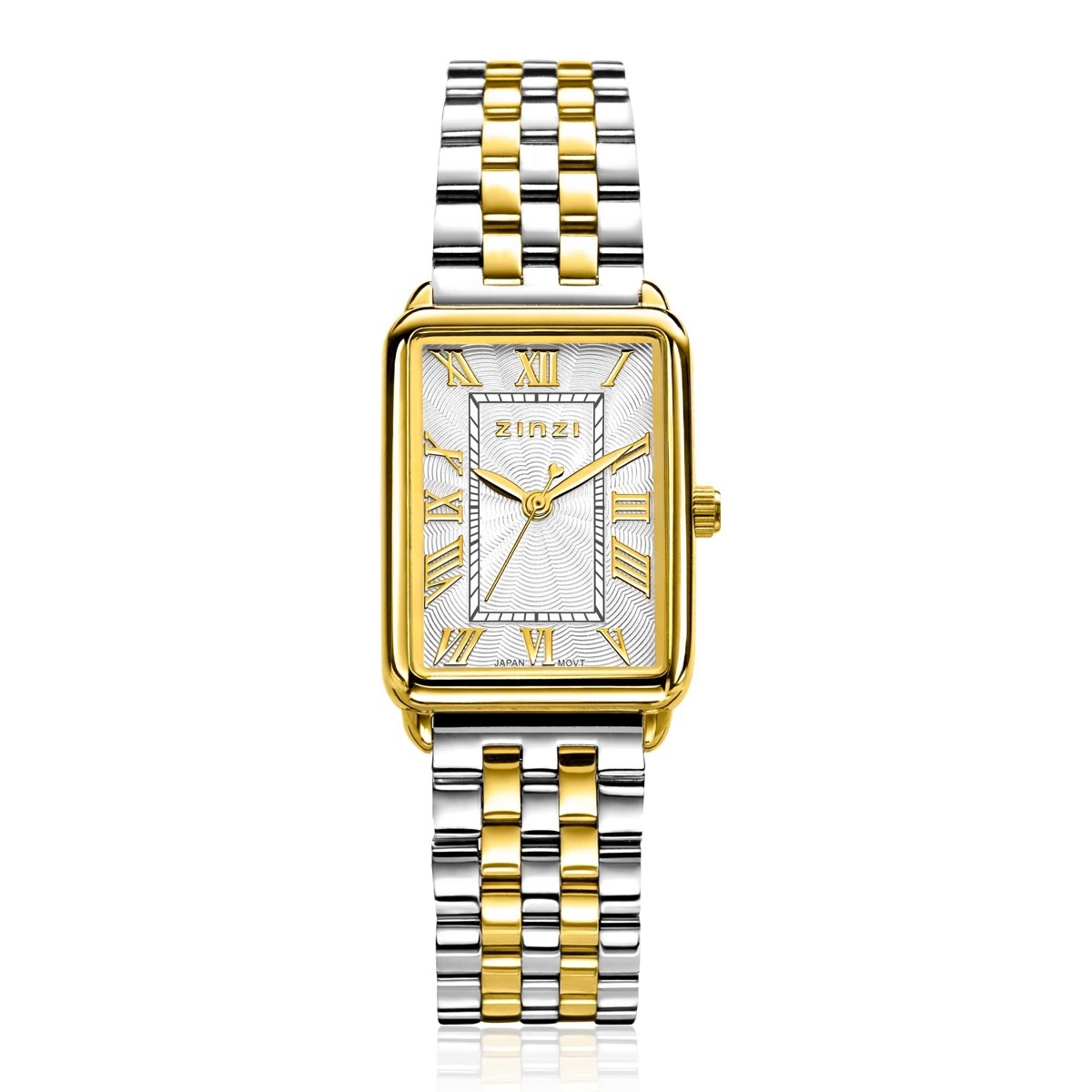 ZINZI Elegance bicolorhorloge 28mm witte wijzerplaataat stalen band-1