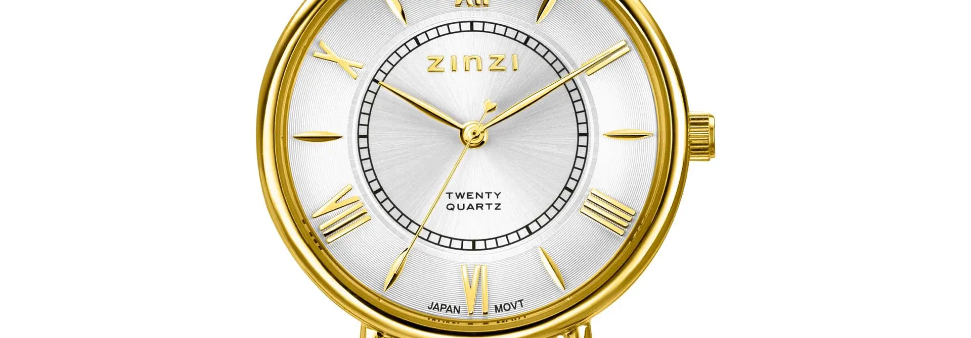 ZINZI horloge 34mm zilv.wijzerplaat gg. kast en mesh band