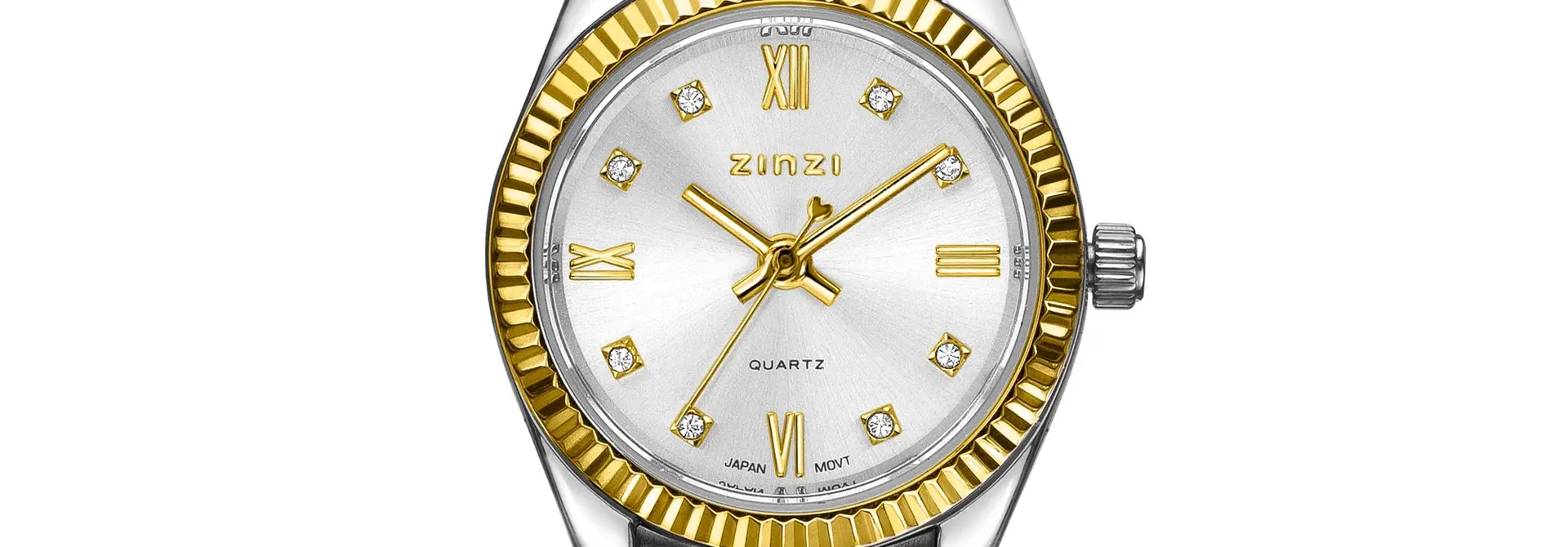 ZINZI Mini Iconic horloge 24mm zlv wijzerplaaten bicolor band