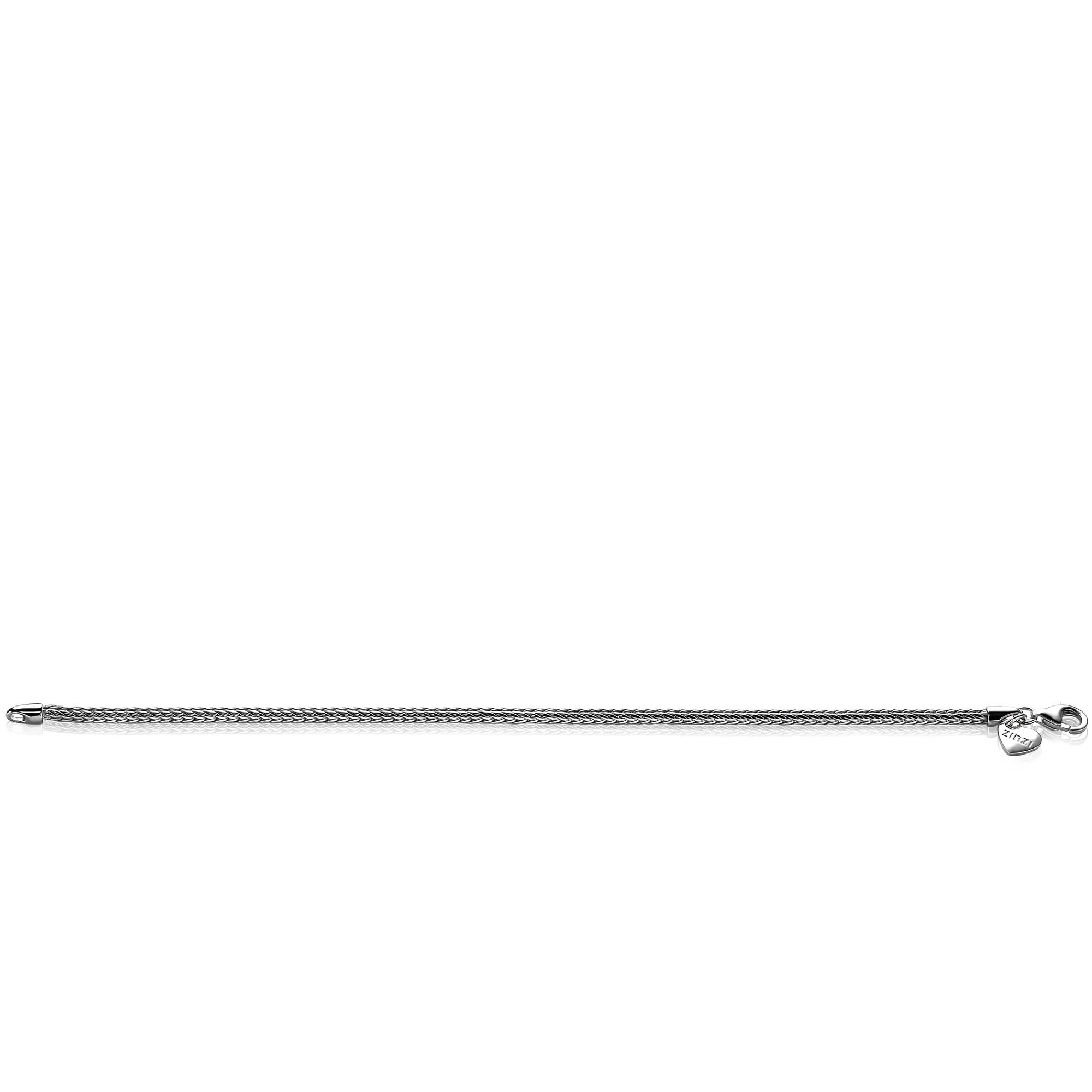 ZINZI zilveren armband vossestaart vierkant 2.5mm-3