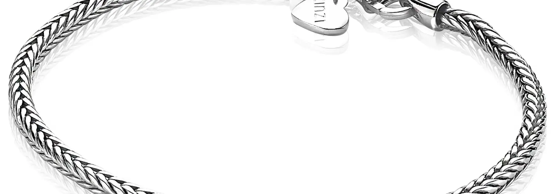 ZINZI zilveren armband vossestaart vierkant 2.5mm