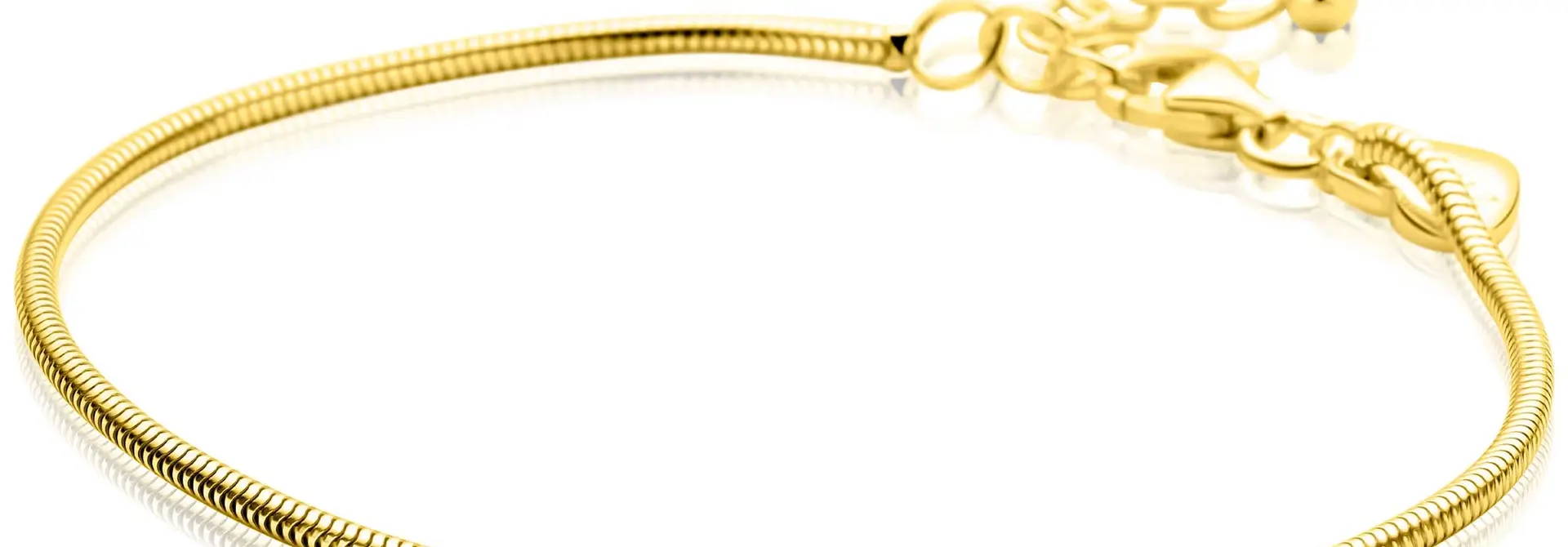ZINZI zilveren slangen armband geel vergulderond 1.7mm