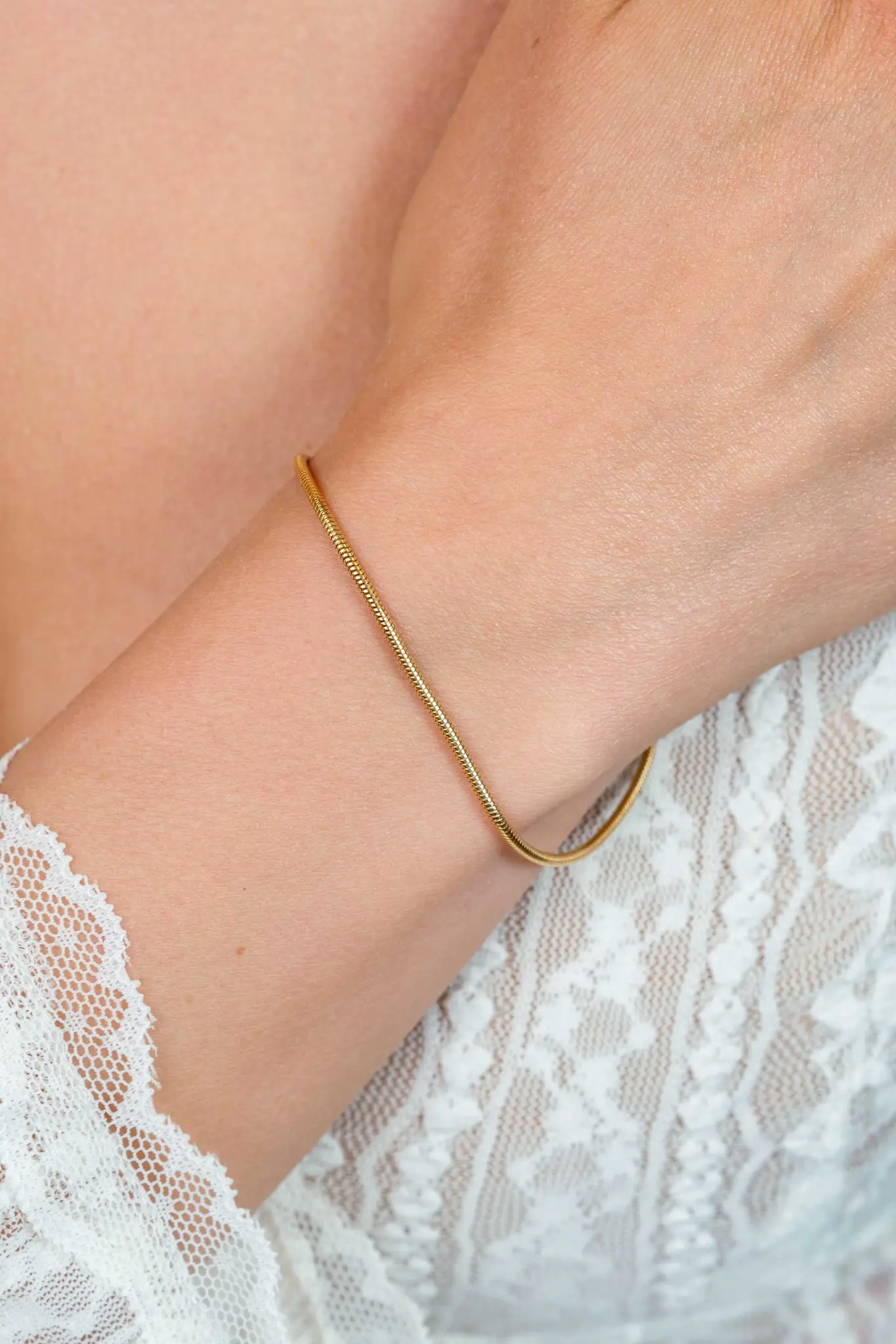 ZINZI zilveren slangen armband geel vergulderond 1.7mm-2
