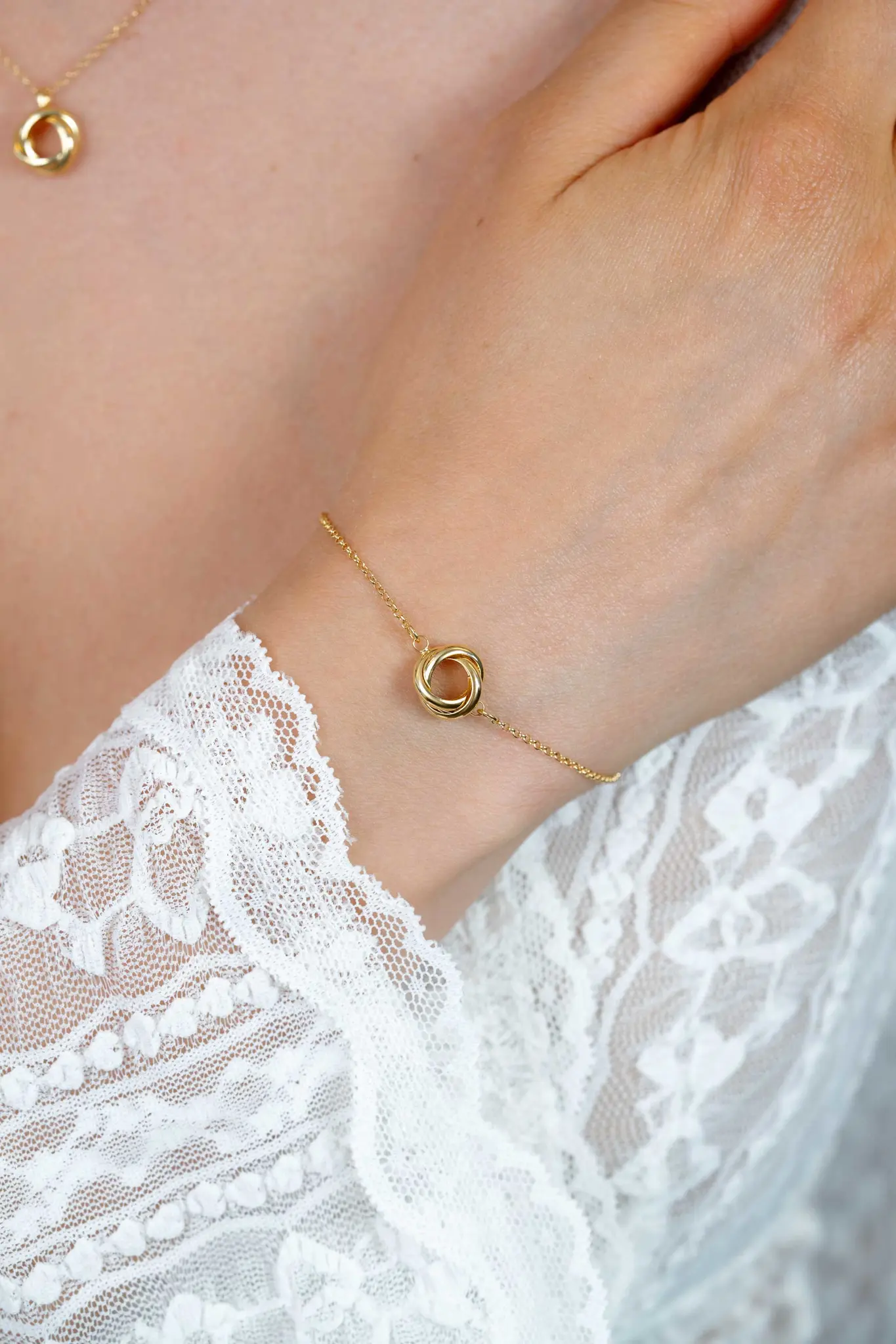 ZINZI zilveren geel vergulde armband 3 ringen in elkaar-2
