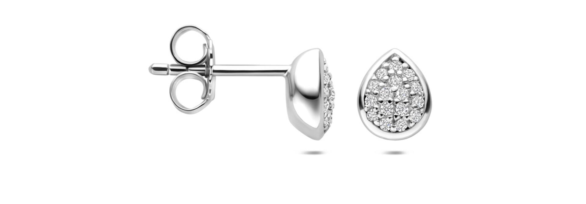 Zilveren Oorknoppen Druppel Zirkonia 6 mm