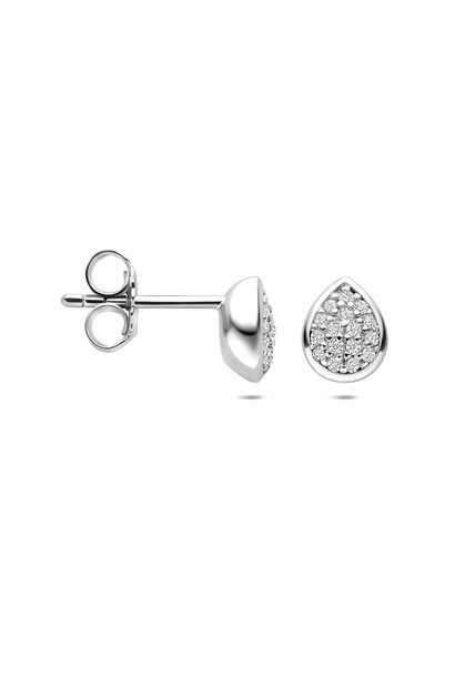 Zilveren Oorknoppen Druppel Zirkonia 6 mm