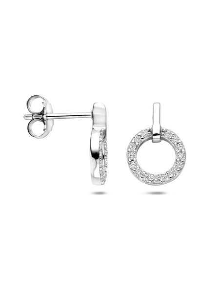 Zilveren Oorknoppen Zirkonia 13 mm