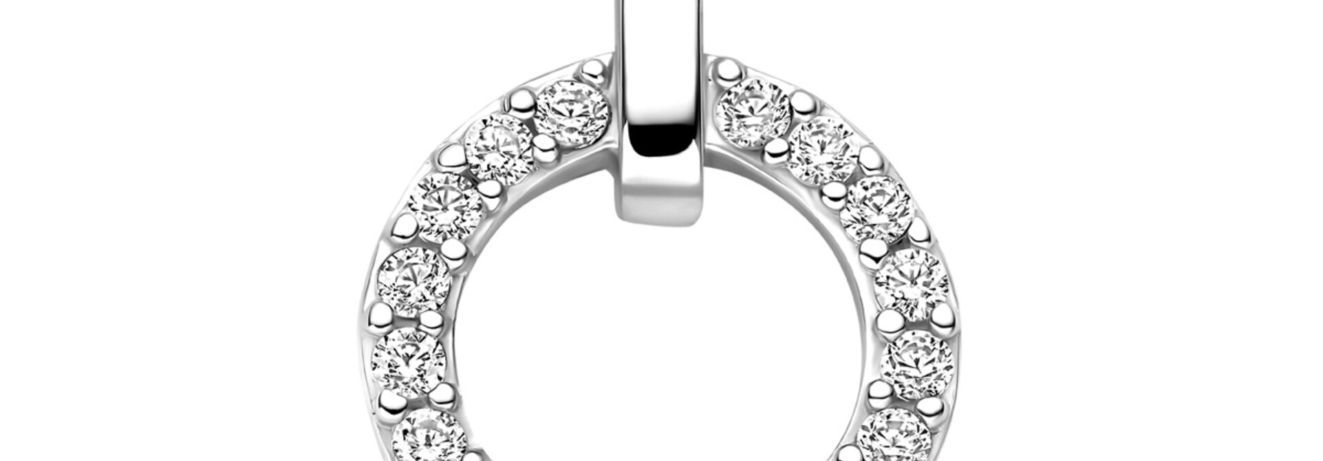 Zilveren Hanger Zirkonia Rond 17 mm