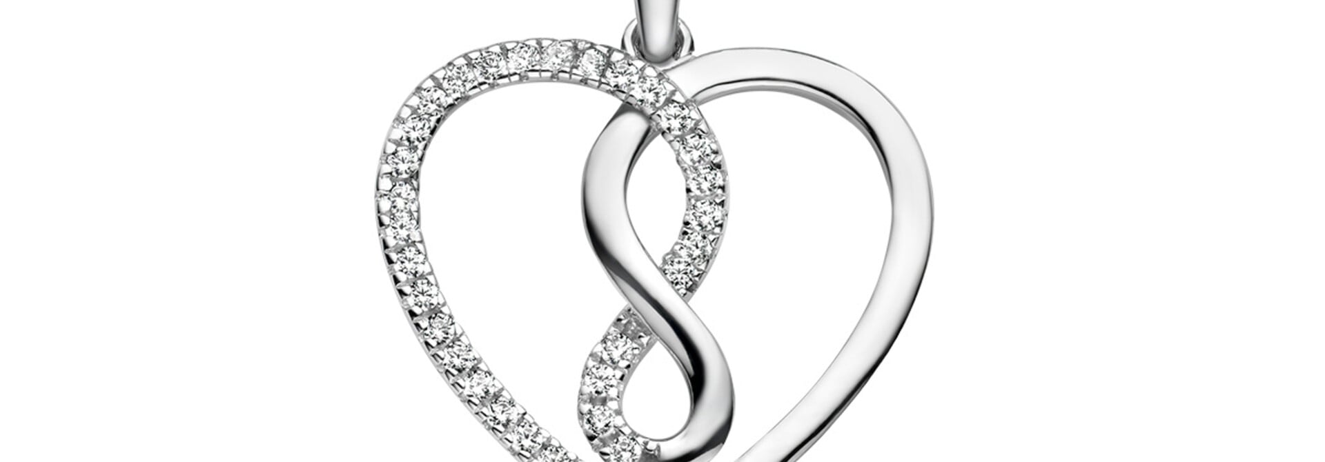 Zilveren Hart Hanger Infinity met Zirkonia