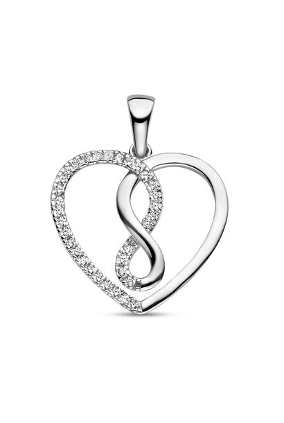 Zilveren Hart Hanger Infinity met Zirkonia