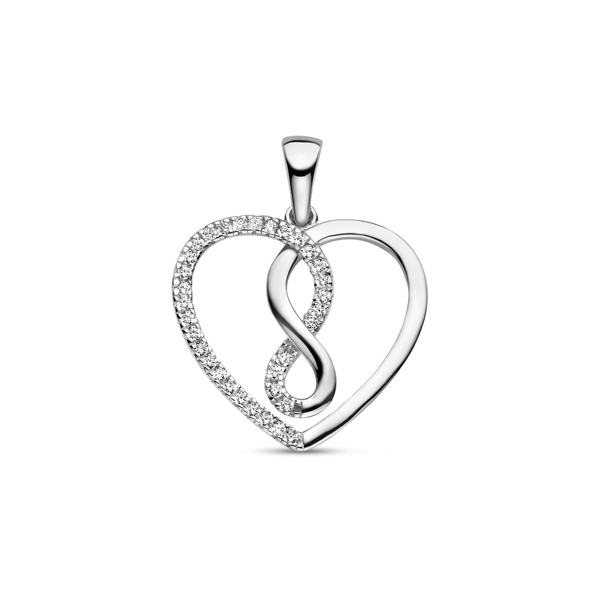 Zilveren Hart Hanger Infinity met Zirkonia-1