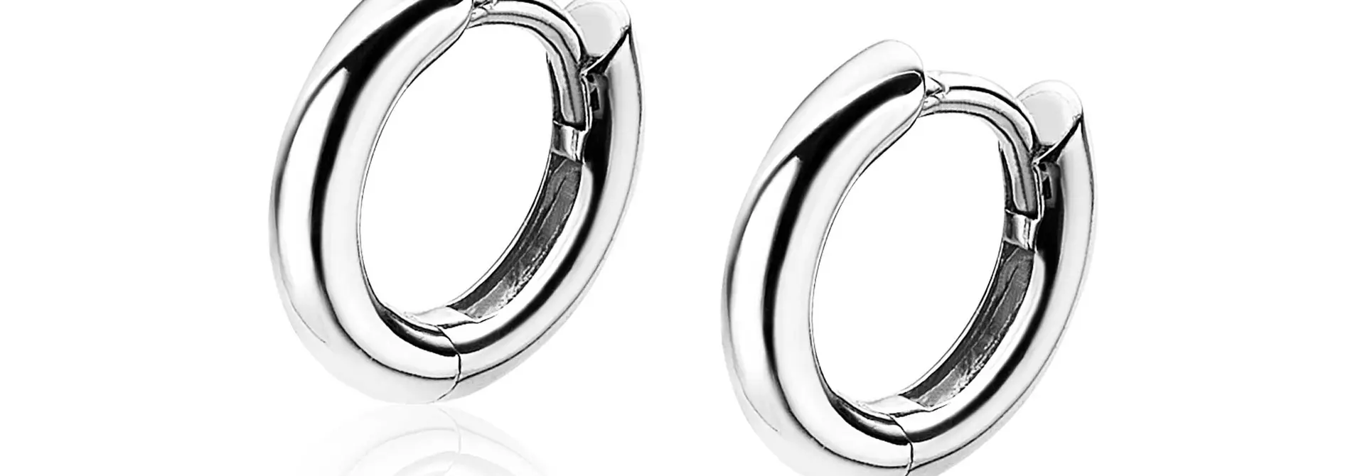 ZINZI zilveren klapcreolen rond 12x2mm