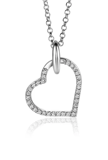 ZINZI zilveren hanger open hart