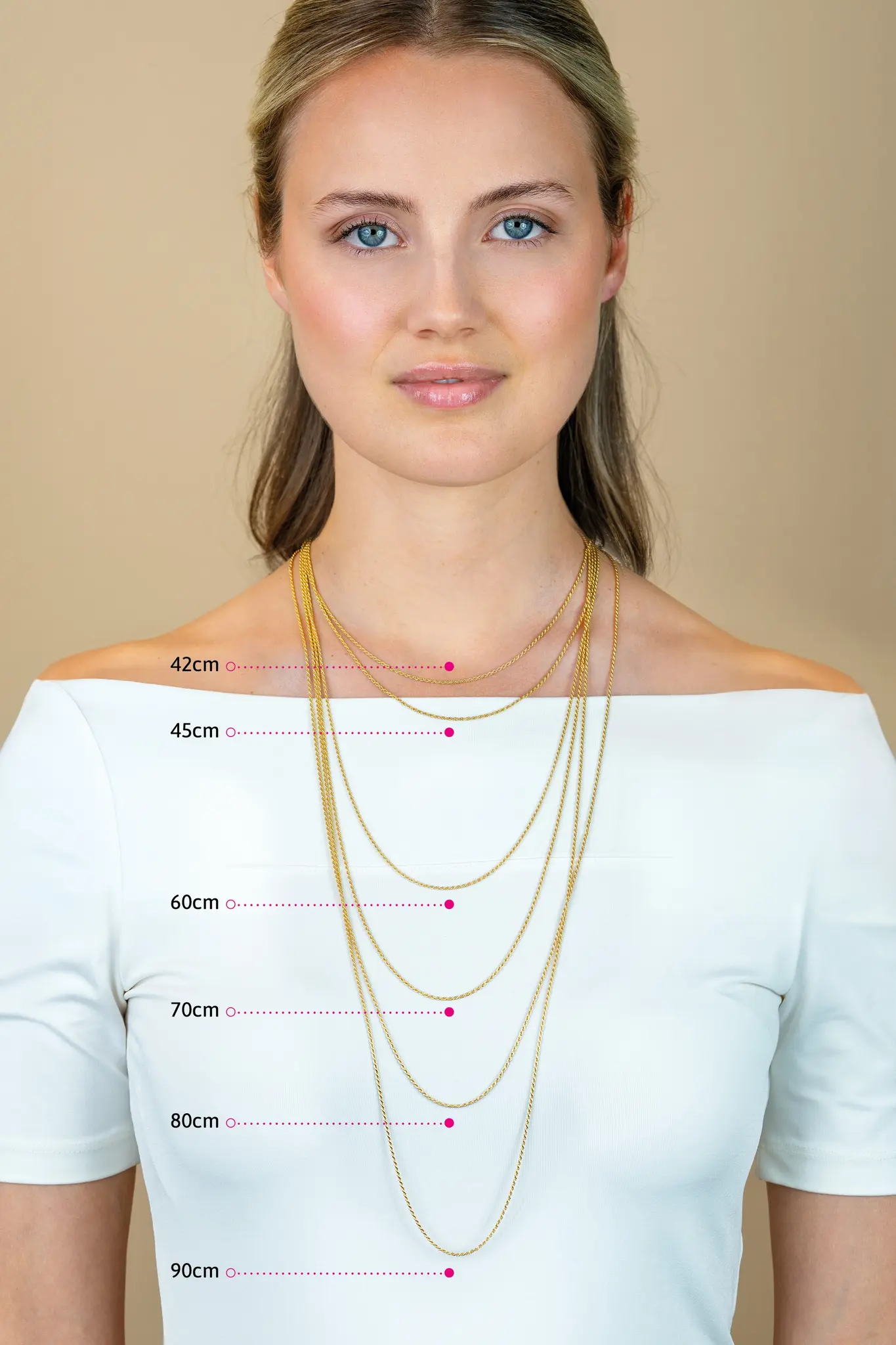 ZINZI zilveren gourmet collier 45 cm geel verguld-2