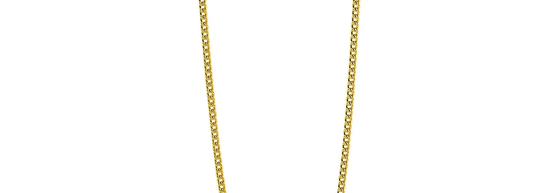ZINZI zilveren gourmet collier 45 cm geel verguld