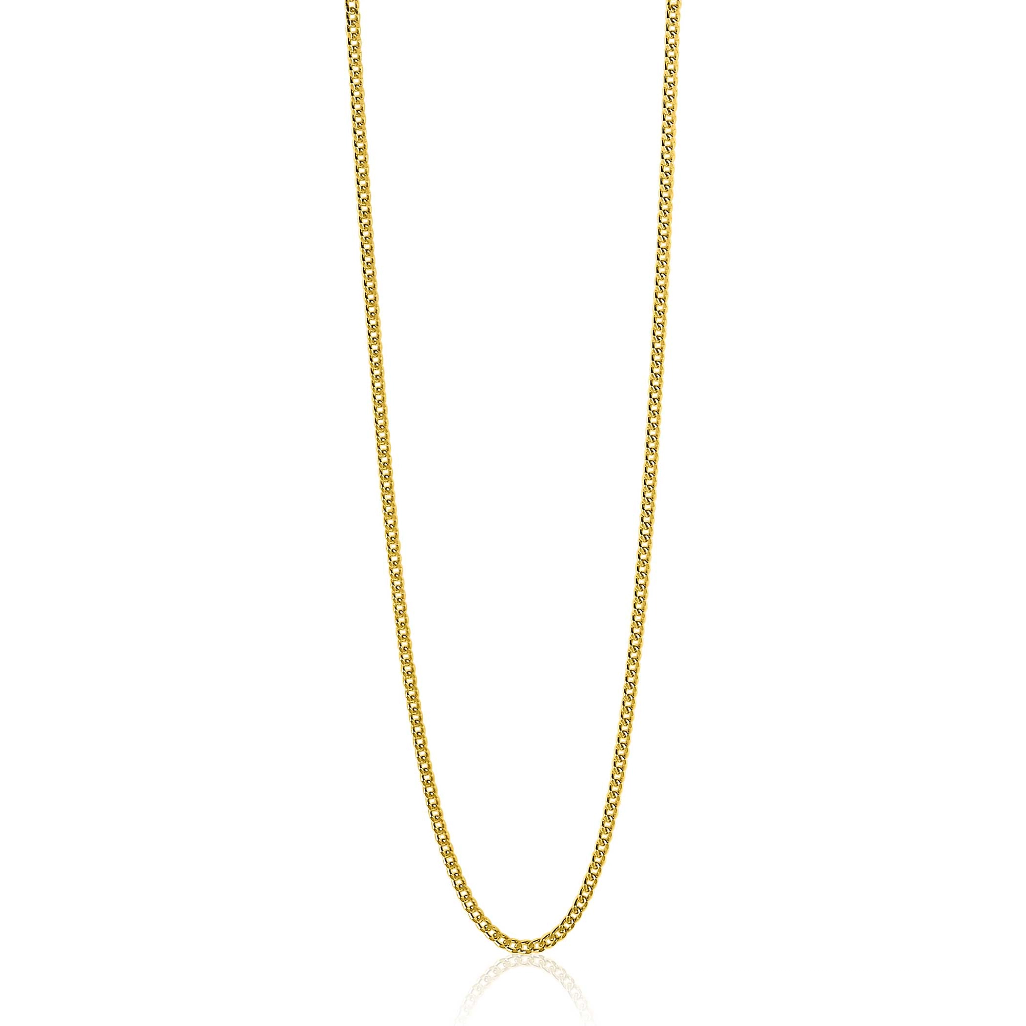 ZINZI zilveren gourmet collier 45 cm geel verguld-1
