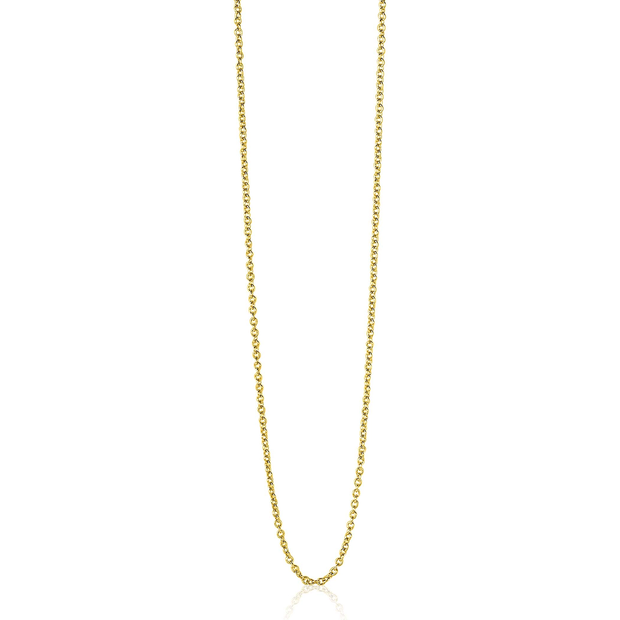 ZINZI zilveren anker collier 42 cm geel verguld-1