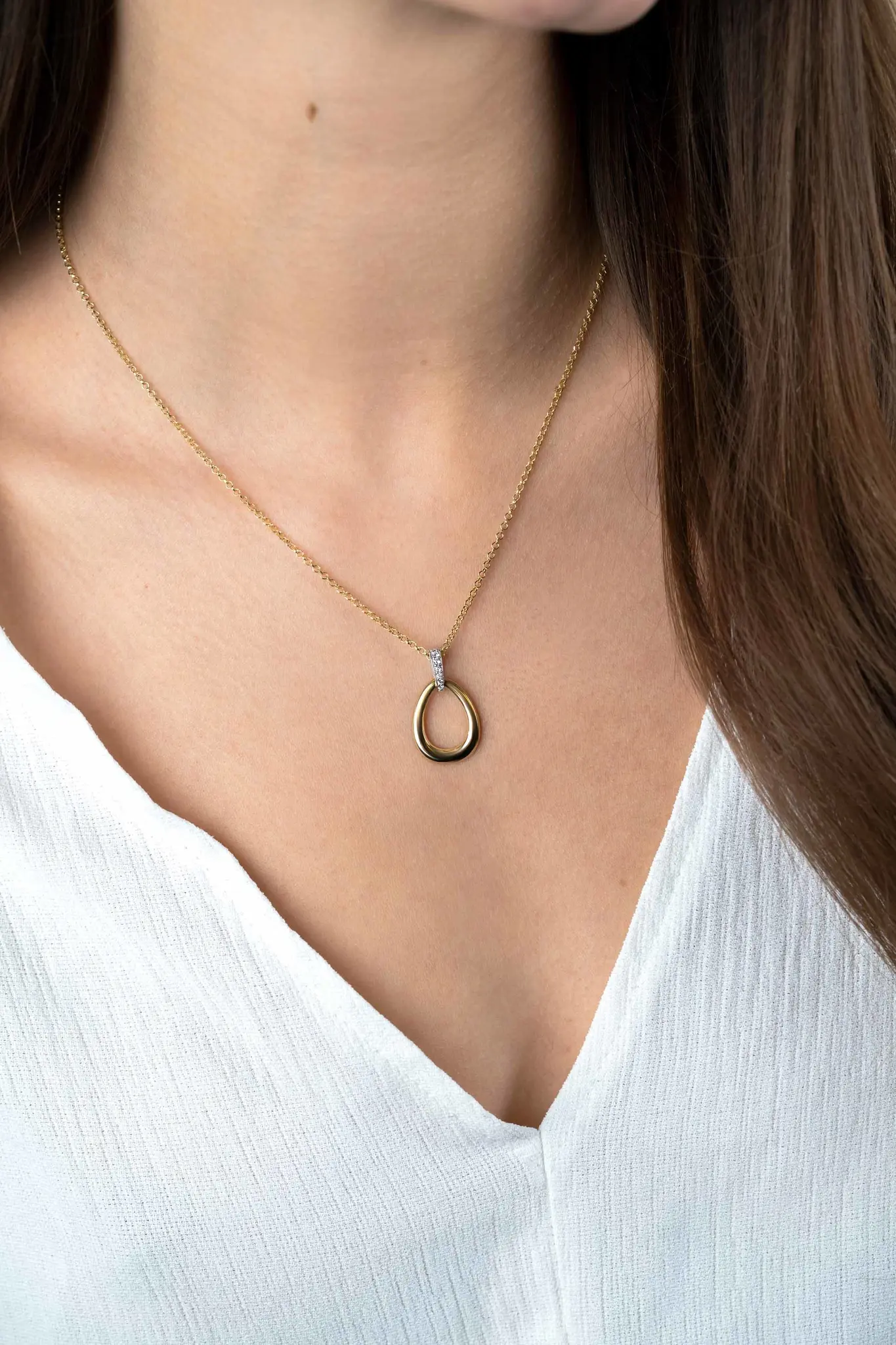 ZINZI zilveren hanger geel vergulde fantasie oog met zirkonia-2