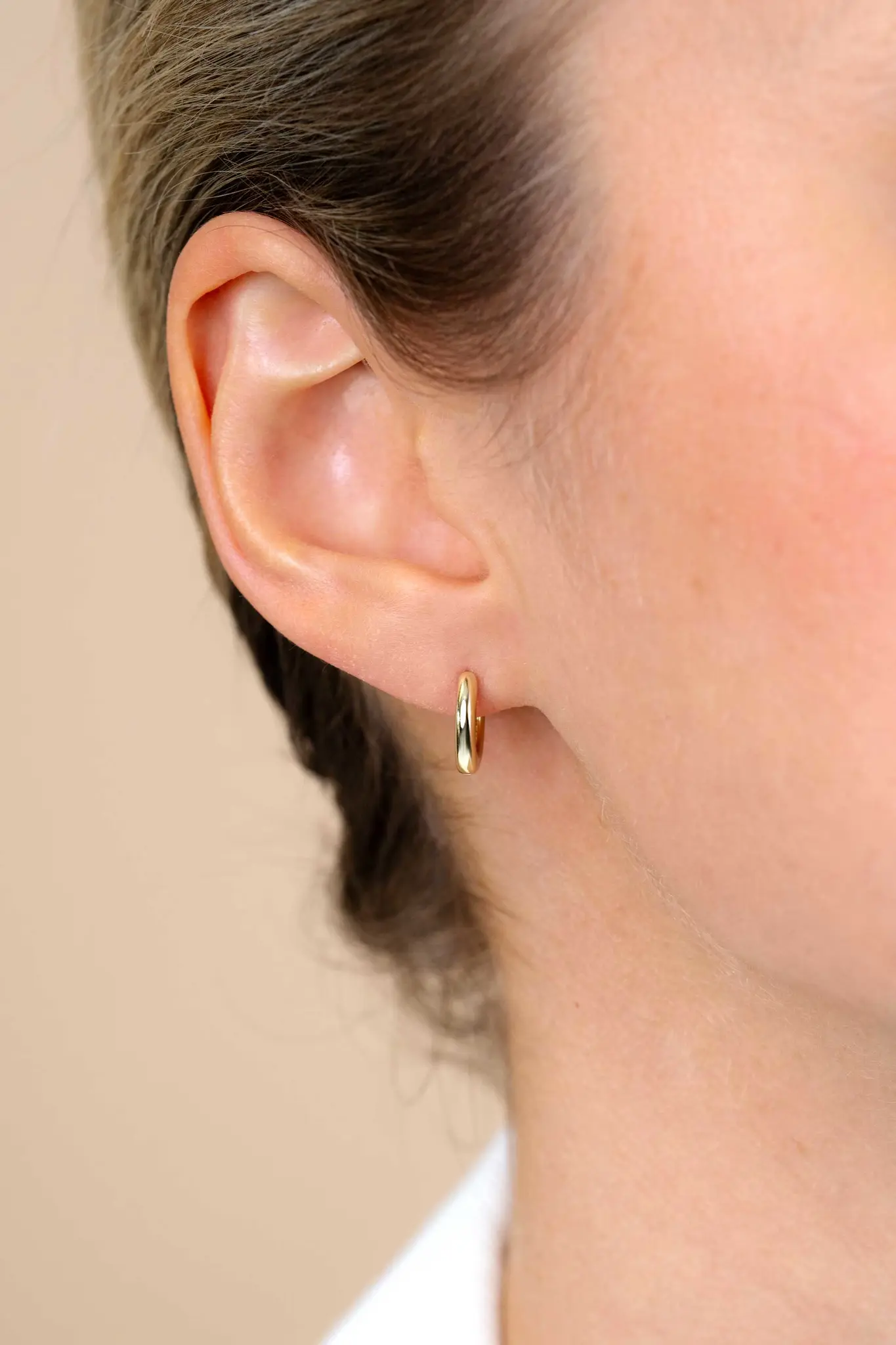 ZINZI zilveren klapcreolen rond 12x2mm geel vergulde-2