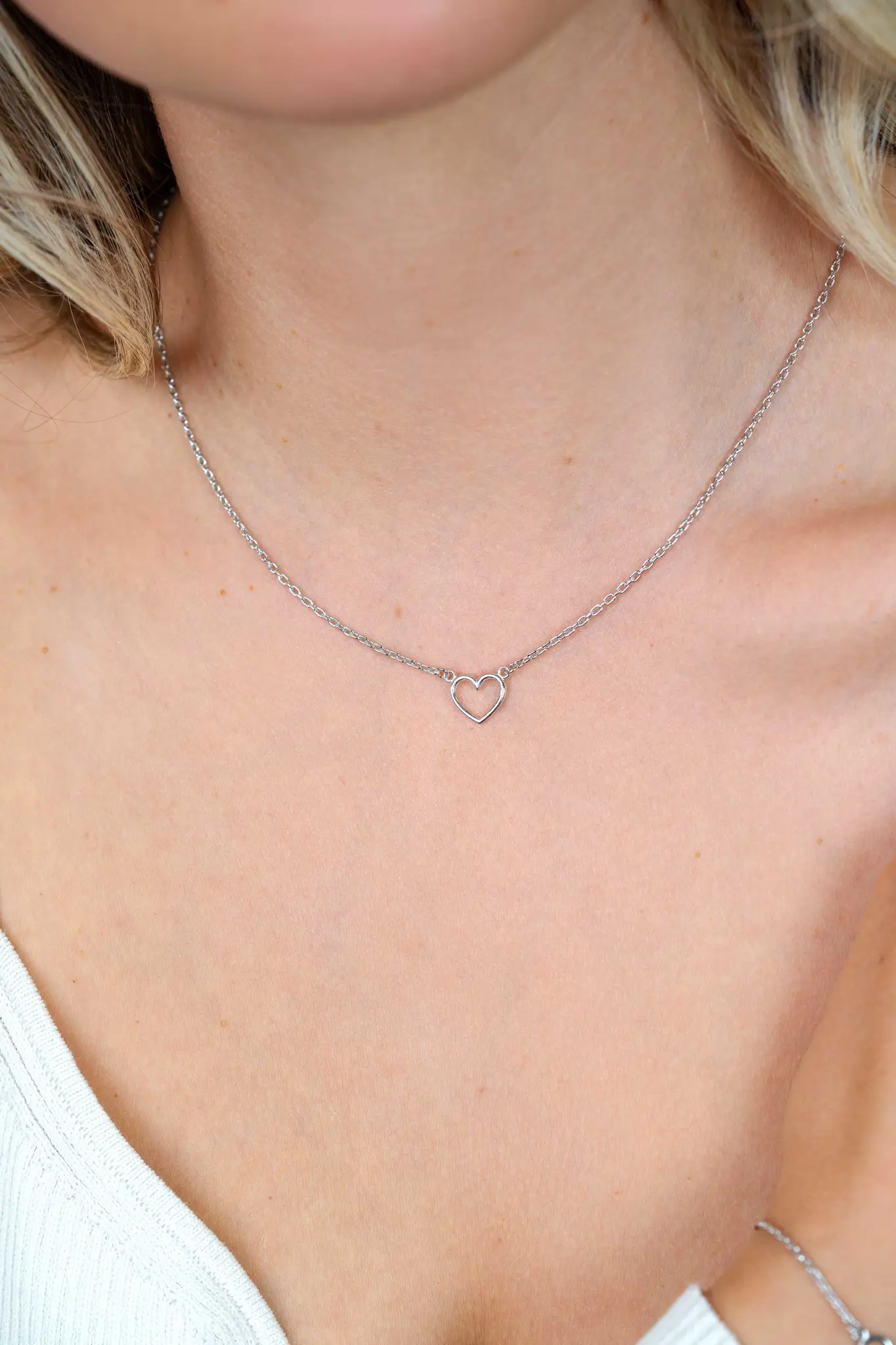 ZINZI zilveren collier met open hartje 40/42cm-2