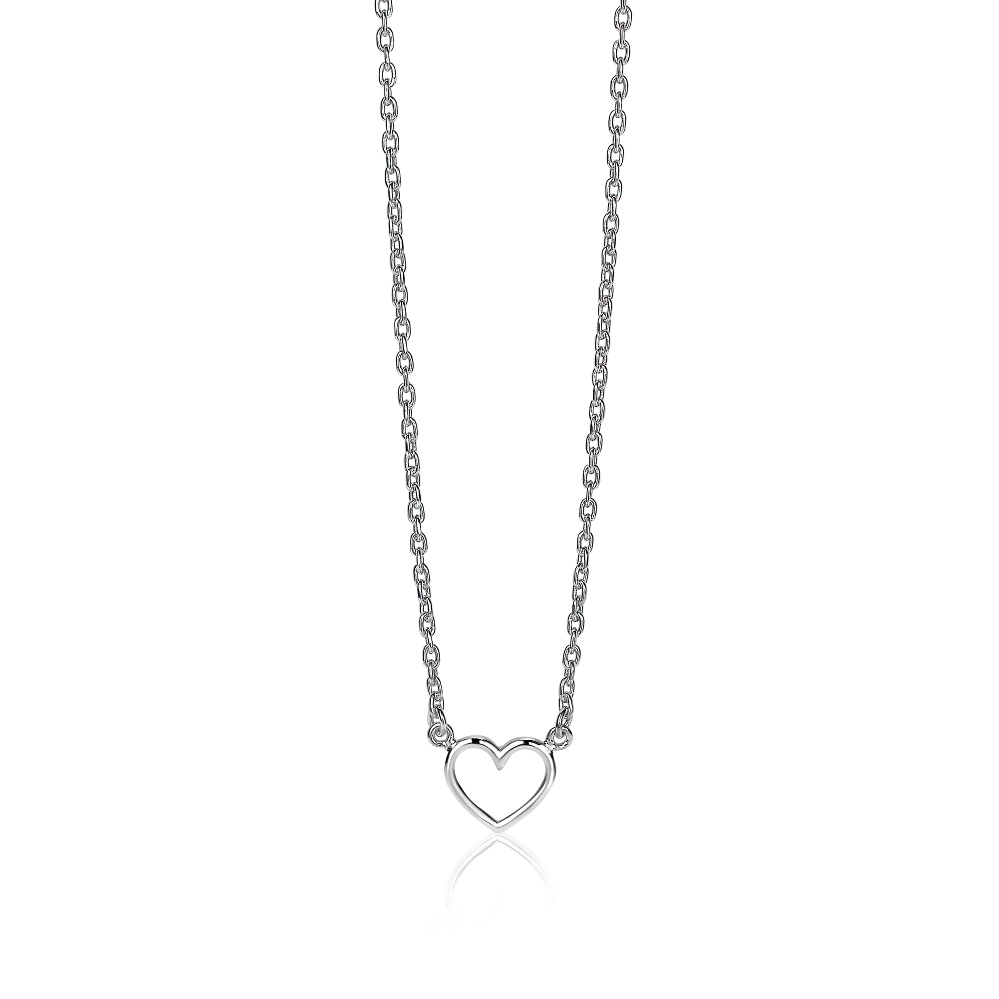 ZINZI zilveren collier met open hartje 40/42cm-1