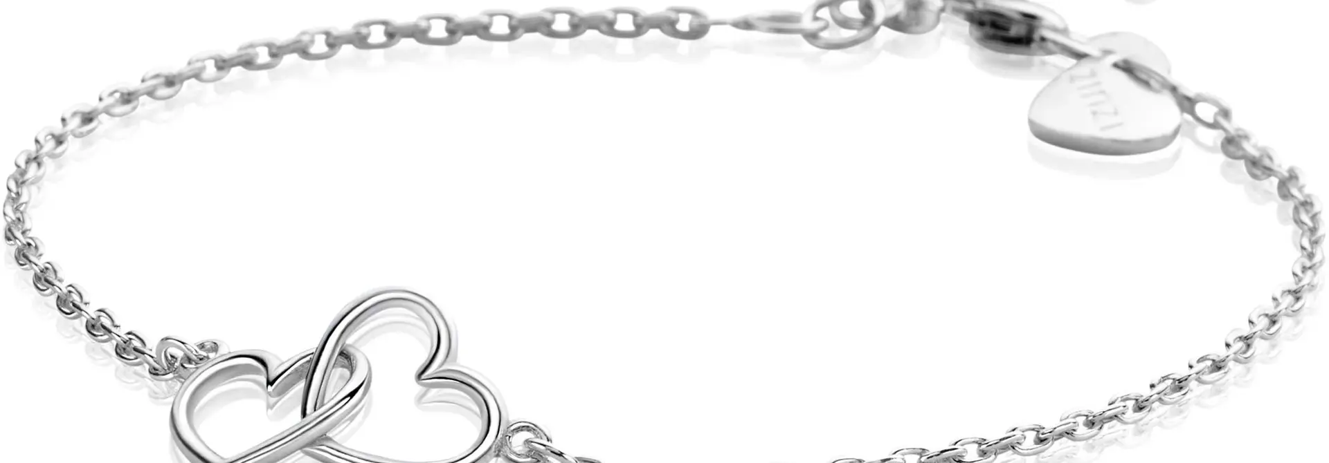 ZINZI zilveren armband twee hartjes in elkaar