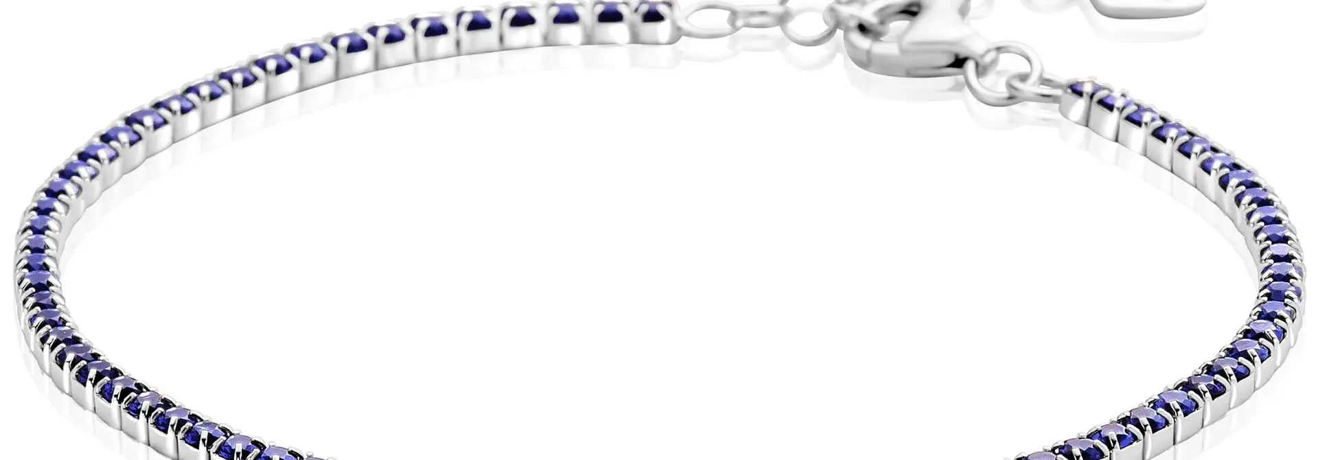 ZINZI zilveren tennisarmband met blauwe zirkonia2.1mm