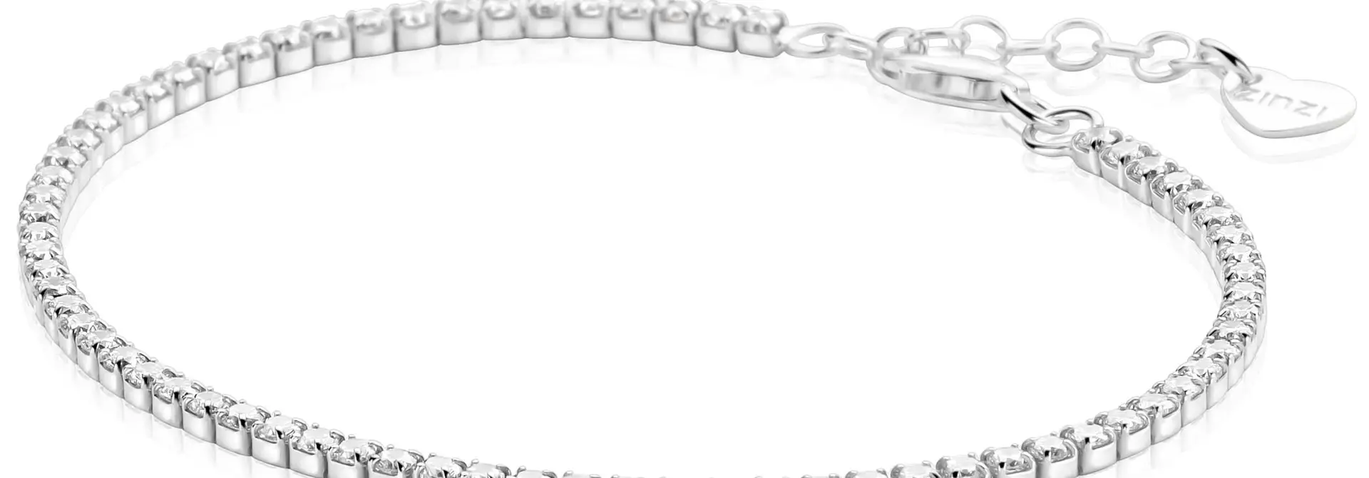 ZINZI zilveren tennisarmband zirkonia's 2.1mm
