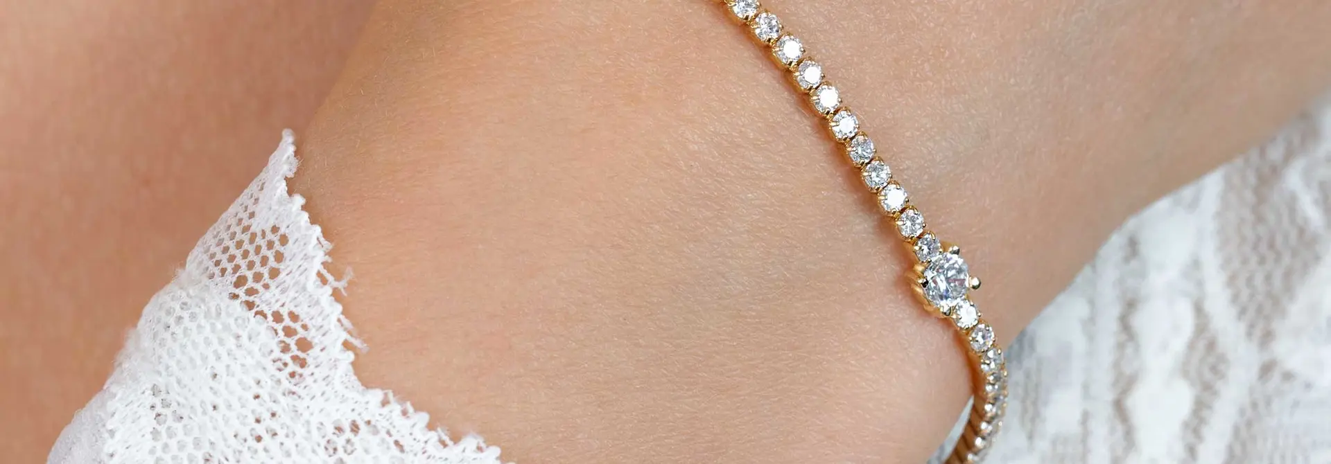 ZINZI zilveren tennisarmband geel verguldefantasie zirkonia's