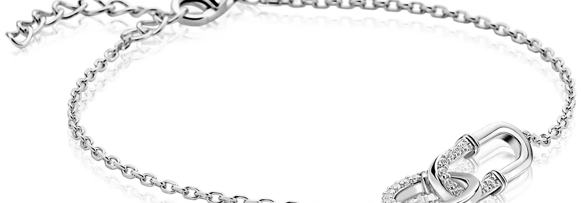 ZINZI zilveren armband verbonden rond zirkoniaen ovaal