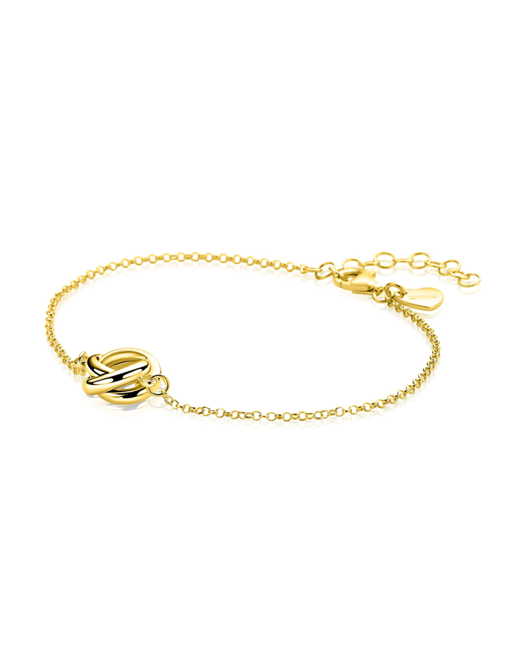 ZINZI zilveren geel vergulde armband 3 ringen in elkaar-1